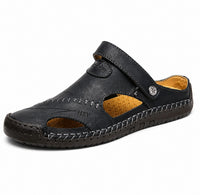 Sandales En Cuir Homme Avec Bout Fermé Et Confort Estival