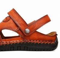 Sandales En Cuir Homme Avec Bout Fermé Et Confort Estival