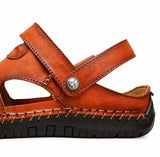 Sandales En Cuir Homme Avec Bout Fermé Et Confort Estival