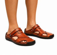 Sandales En Cuir Homme Avec Bout Fermé Et Confort Estival