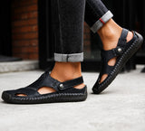 Sandales En Cuir Homme Avec Bout Fermé Et Confort Estival