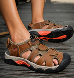 Sandales En Cuir Homme Avec Protection Avant Renforcée