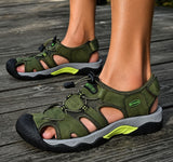 Sandales En Cuir Homme Avec Protection Avant Renforcée