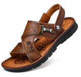 Sandales En Cuir Homme Style Classique Avec Semelle Souple