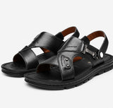 Sandales En Cuir Homme Style Classique Avec Semelle Souple