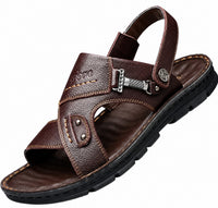 Sandales En Cuir Homme Style Classique Avec Semelle Souple