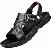 Sandales En Cuir Homme Style Classique Avec Semelle Souple