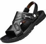 Sandales En Cuir Homme Style Classique Avec Semelle Souple