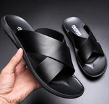 Sandales En Cuir Homme Style Luxe Décontracté