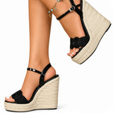 Sandales Espadrilles Compensées à Talon Haut