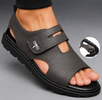 Sandales Homme En Cuir Souple Avec Bride Ajustable Confortable