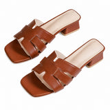 Sandales Oasis à Talons Carrés