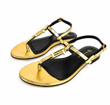 Sandales Plates De Luxe En Cuir Véritable