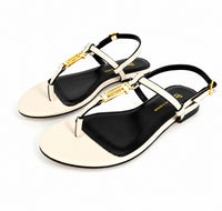 Sandales Plates De Luxe En Cuir Véritable