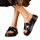 Sandales Plates à Talons Épais Style Urbain