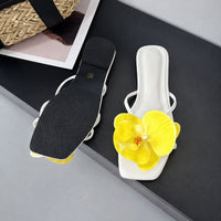 Sandales Plates d’Été à Fleur Ornementale