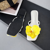 Sandales Plates d’Été à Fleur Ornementale
