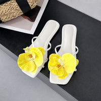 Sandales Plates d’Été à Fleur Ornementale