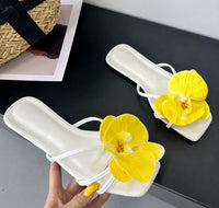 Sandales Plates d’Été à Fleur Ornementale