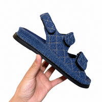Sandales Style Romain Bleu Avec Scratch
