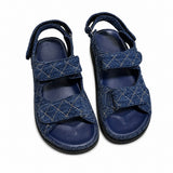 Sandales Style Romain Bleu Avec Scratch