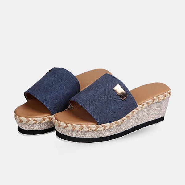 Sandales Compensées Femme Chic et Confortables, sandales compensées bleu