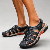 Sandales De Randonnée pour Homme, à bout semi-fermé avec lacets de serrage rapide, semelle antidérapante et design respirant