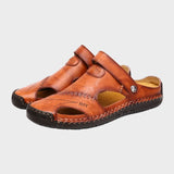 Sandales En Cuir Homme Avec Bout Fermé Et Confort Estival