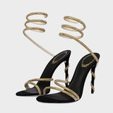 Sandales À Talon Femme Avec Brides Spirales Chic