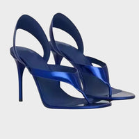 Sandales À Talons Hauts Métallisé Avec Design Moderne