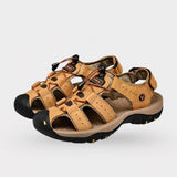 Sandales de Marche en Cuir Homme – Confort Durable, Antidérapantes, Respirantes