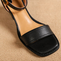 Sandales à Talons Confortable en Cuir