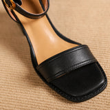 Sandales à Talons Confortable en Cuir