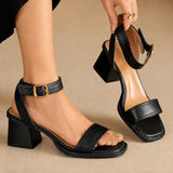 Sandales à Talons Confortable en Cuir