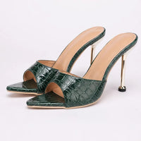 Sandales à Talons Croco Chics