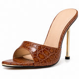 Sandales à Talons Croco Chics