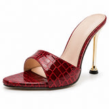 Sandales à Talons Croco Chics