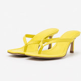Sandales à Talons Fins avec Bout Carré et Brides Fines