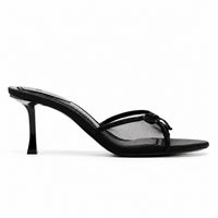 Sandales à Talons Fins avec Nœud et Maille Élégante