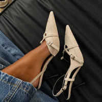 Sandales à Talons Pointus avec Fermeture à Sangle