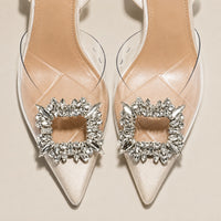 Sandales à Talons Transparentes avec Cristal