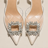 Sandales à Talons Transparentes avec Cristal