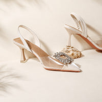 Sandales à Talons Transparentes avec Cristal
