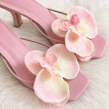 Sandales à Talons avec Fleur