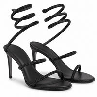 Sandales à Talons avec Sangle Enroulée