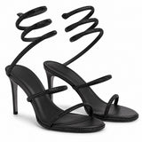 Sandales à Talons avec Sangle Enroulée