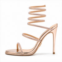 Sandales à Talons avec Sangle Enroulée