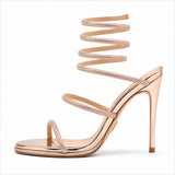Sandales à Talons avec Sangle Enroulée