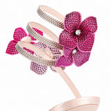 Sandales à Talons avec Sangle Fleur en Cristal