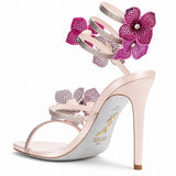 Sandales à Talons avec Sangle Fleur en Cristal